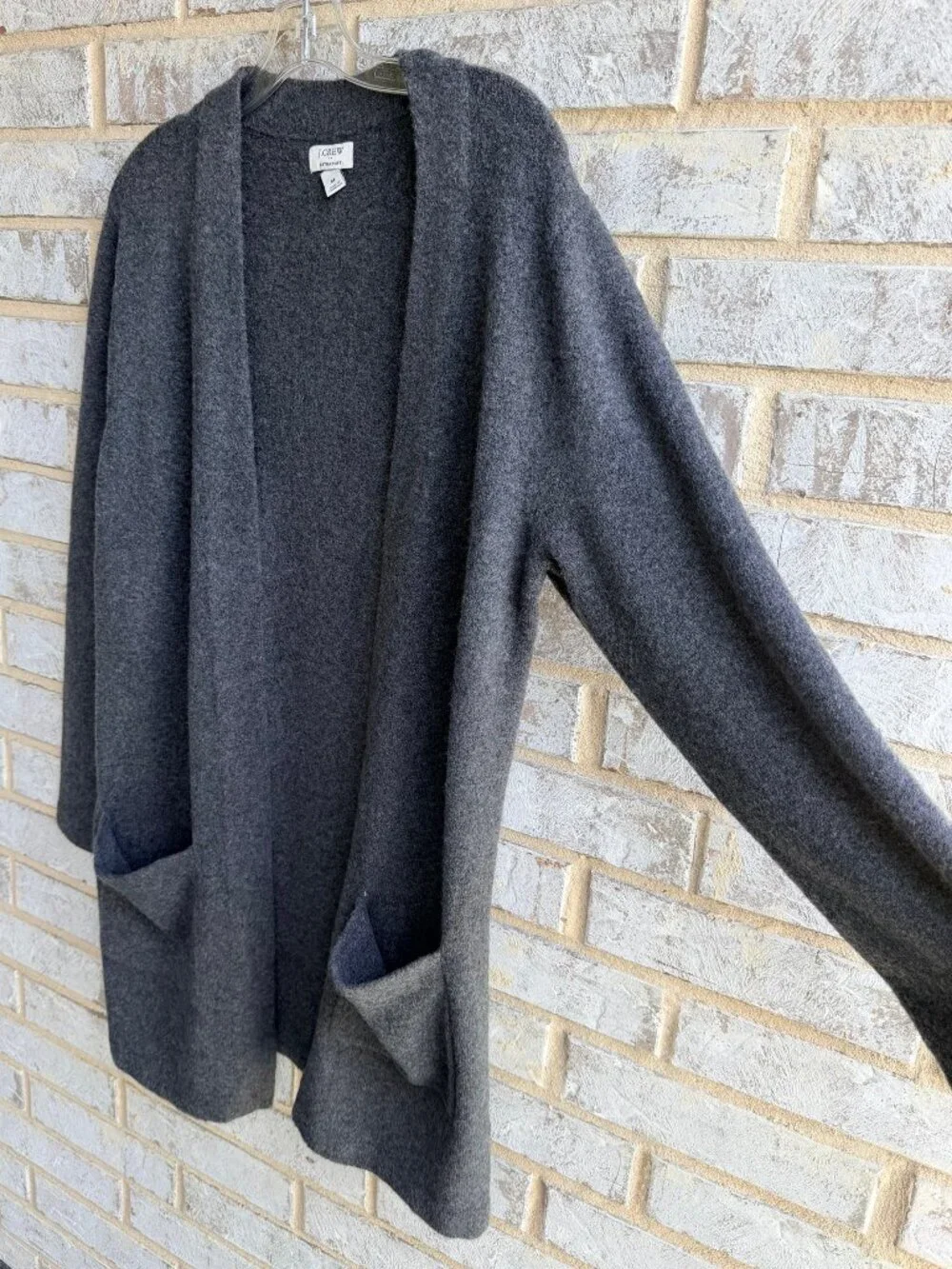 J. Crew Extra-Soft Long Sleeve Wool Blend Open Front Cardigan Sweater Size M.